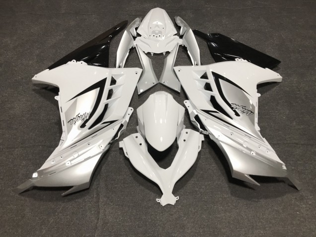 2013-2018 Gloss White and Silver Kawasaki Ninja 300 Fairings for Sale 2013-2018 Gloss White and Silver Kawasaki Ninja 300 Fairings for Sale