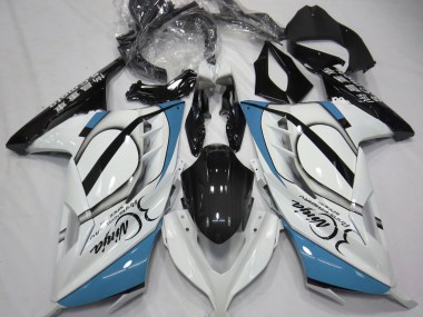 2013-2018 Gloss White & Light Blue Kawasaki Ninja 300 Fairings for Sale
