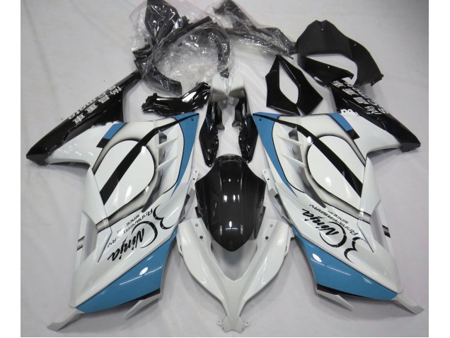 2013-2018 Gloss White & Light Blue Kawasaki Ninja 300 Fairings for Sale 2013-2018 Gloss White & Light Blue Kawasaki Ninja 300 Fairings for Sale