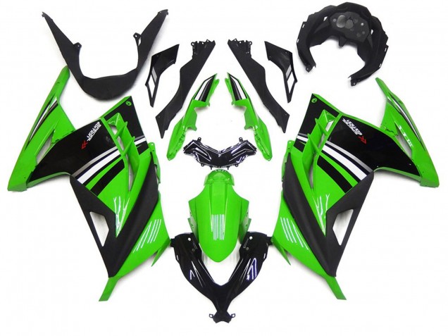 2013-2018 Green Black and White Gloss Kawasaki Ninja 300 Fairings for Sale 2013-2018 Green Black and White Gloss Kawasaki Ninja 300 Fairings for Sale