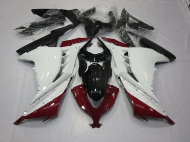 2013-2018 Maroon and White Kawasaki Ninja 300 Fairings for Sale