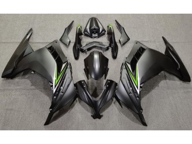 2013-2018 Matte Black & Green Kawasaki Ninja 300 Fairings for Sale