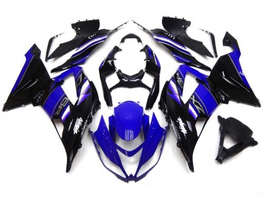 2013-2018 Vibrant Deep Blue and Black Kawasaki ZX6R Fairings for Sale