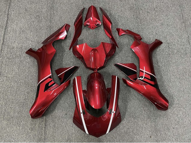 2015-2019 Deep Red & Black and White accents Yamaha R1 Fairings for Sale