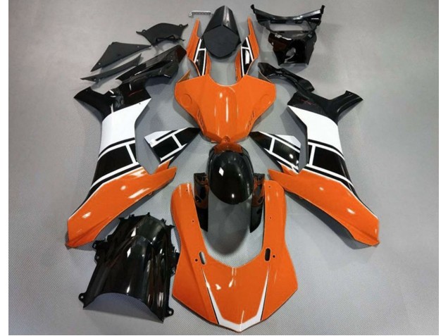 2015-2019 Gloss Orange White and Black Yamaha R1 Fairings for Sale