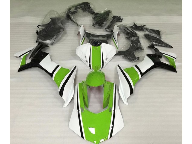 2015-2019 Gloss White Green and Black Yamaha R1 Fairings for Sale 2015-2019 Gloss White Green and Black Yamaha R1 Fairings for Sale