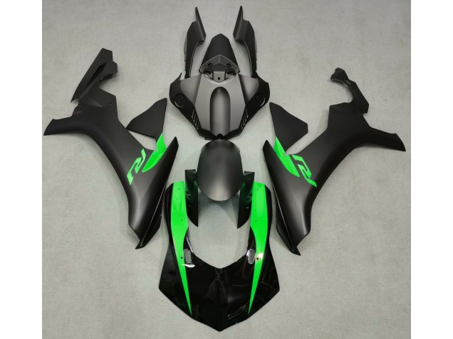 2015-2019 Matte Black & Green Yamaha R1 Fairings for Sale 2015-2019 Matte Black & Green Yamaha R1 Fairings for Sale