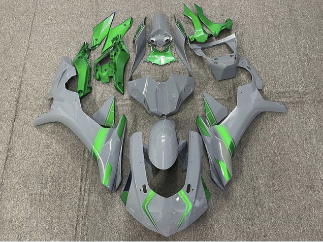 2015-2019 Nardo Gray & Green Accents Yamaha R1 Fairings for Sale