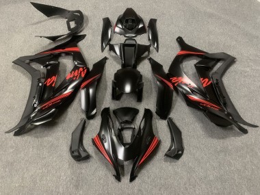 2016-2019 Matte Black w Red Kawasaki ZX10R Fairings for Sale