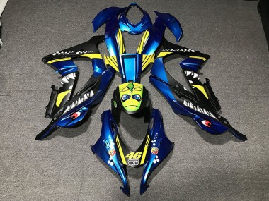 2016-2019 Metallic Blue Shark Kawasaki ZX10R Fairings for Sale