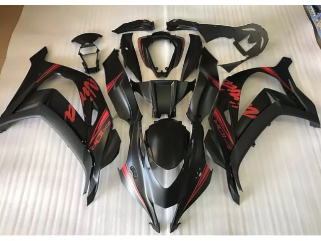 2016-2019 Satin Black & Red Kawasaki ZX10R Fairings for Sale 2016-2019 Satin Black & Red Kawasaki ZX10R Fairings for Sale