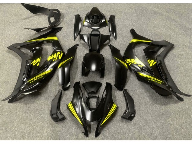 2016-2019 Satin Black & Yellow Kawasaki ZX10R Fairings for Sale 2016-2019 Satin Black & Yellow Kawasaki ZX10R Fairings for Sale