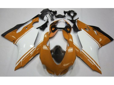 Gloss Orange White and Black Ducati 1199 Fairings for Sale